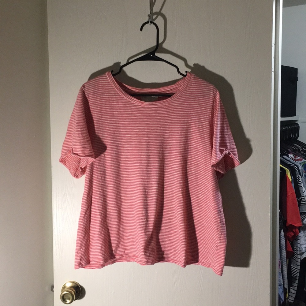 Forever 21 Salmon colored striped crop